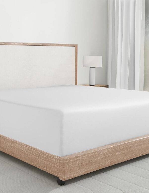Spannbettlaken Baumwolle 140x200 cm Weiß