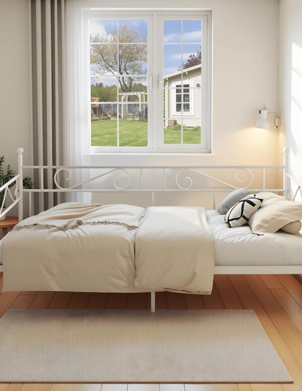 Tagesbett 90x200 aus Metall in Weiß