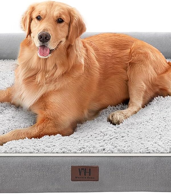 Orthopädisches Hundebett 106x76 cm grau wasserdicht