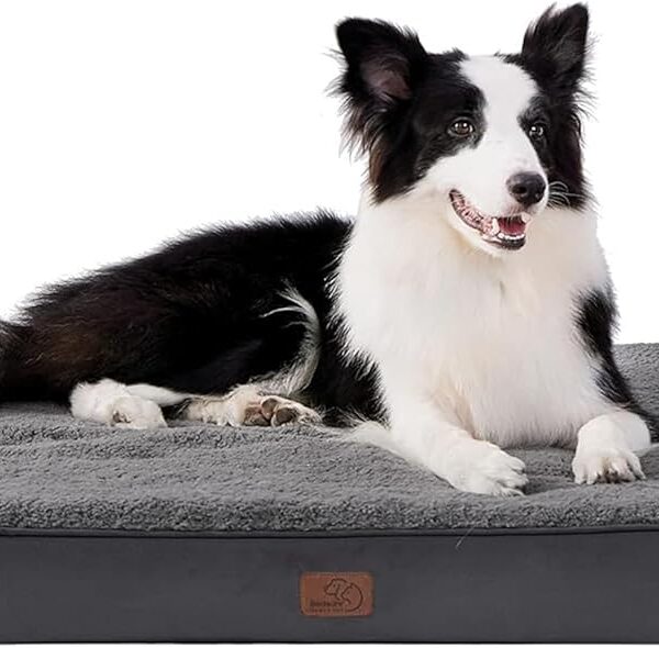 Orthopädisches Hundebett 112x81 cm weich waschbar grau