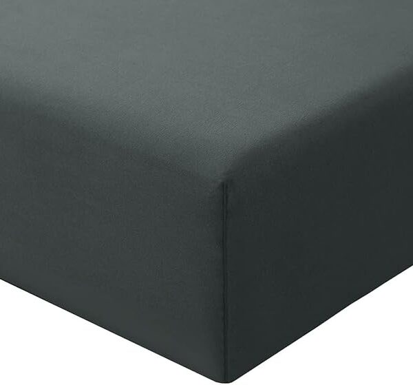 Spannbettlaken 180x200 cm Mikrofaser Anthrazit