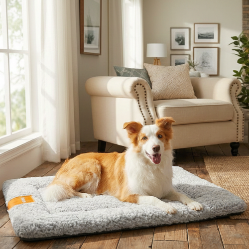 Hundedecke Haustierdecke für Hunde Katzen 90x65 cm L Rutschfest Waschbar Grau