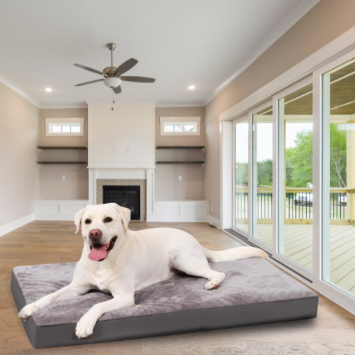 Orthopädisches Hundebett 105x70 cm dunkelgrau waschbar