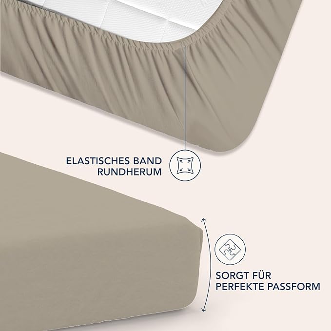 Spannbettlaken 200x200 cm Mikrofaser 35 cm tief – Bild 3