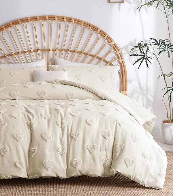 Romantisches 2-teiliges Herz-Bettwäsche-Set 155x220 cm