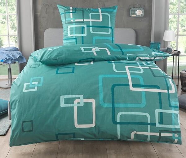 2-teiliges Baumwoll-Bettwäsche-Set 135x200 kariert