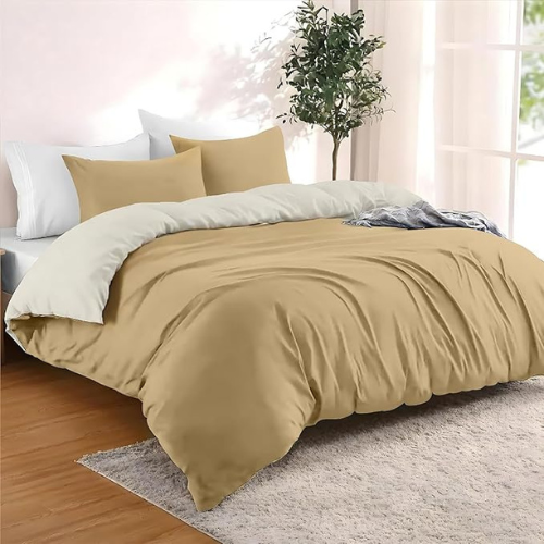 Bettwäsche-Set 240x220 cm Beige – Weich & Pflegeleicht