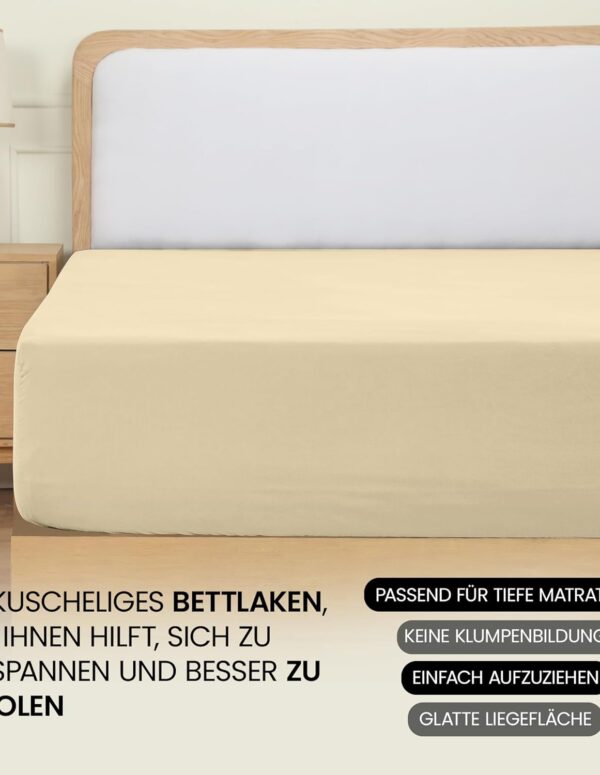 Mikrofaser-Deep-Fitted-Bettlaken mit gebürsteter Oberfläche