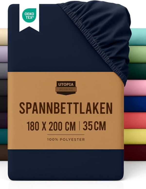 Gebürstetes Mikrofaser-Spannbettlaken mit extra tiefen Taschen