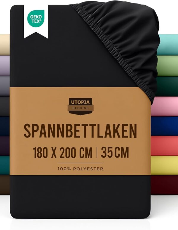 Gebürstetes Mikrofaser-Spannbettlaken mit extra tiefen Ecken