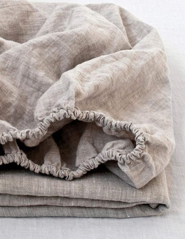 Leinen Spannbetttuch 137x190 cm Atmungsaktiv Natur