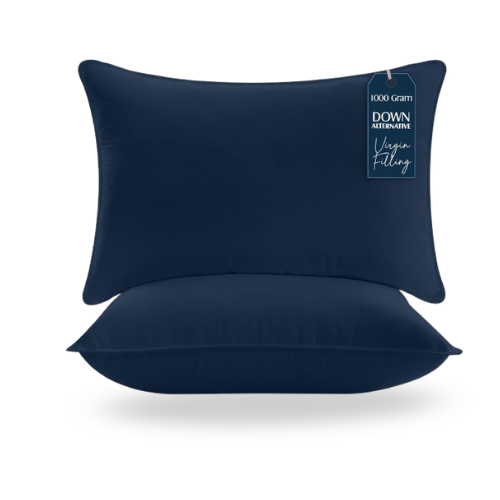 Kissen-Set 2 Stück 50x70 cm, atmungsaktiv & weich blau