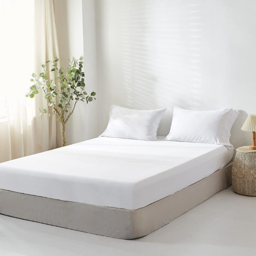 Bambus Spannbettlaken 137x190 cm Weich Weiß
