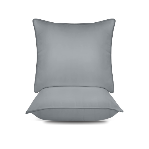 Kissen-Set (2 Stück), 65 x 65 cm, Schlafkissen, atmungsaktiv und weich (grau)