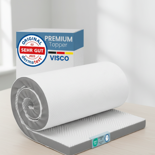 Memory Foam Topper 90x190 cm Atmungsaktiv 8 cm Hoch