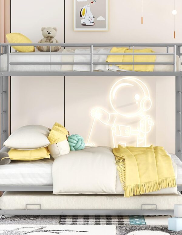 Metall Etagenbett 90x200 cm Silber Mit Zusatzbett