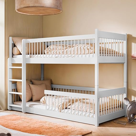 Convertible Solid Pine Kids Bunk Bed Safe & Durable