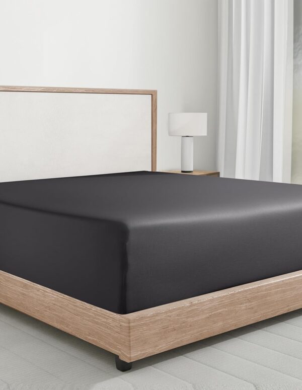 "Spannbettlaken Baumwolle 160x200 cm – Dunkelgrau"