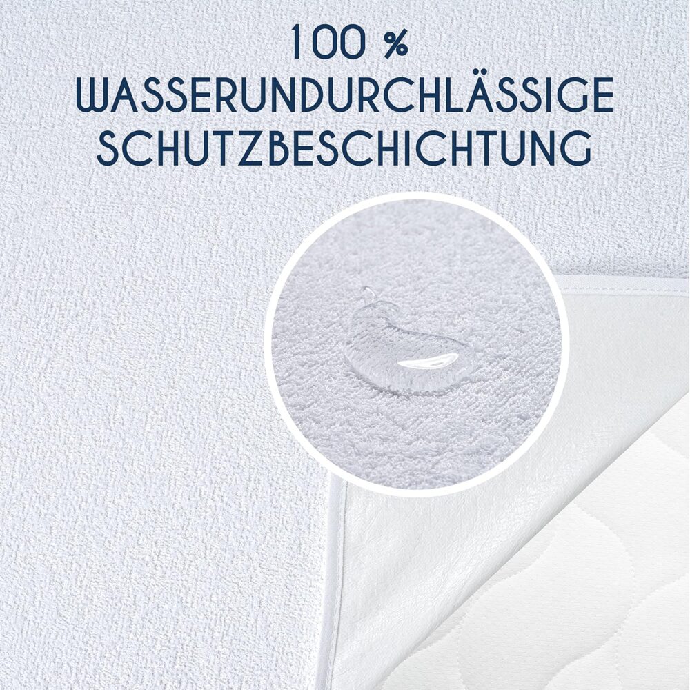 BEDS FOR SALE - Matratzenschoner Wasserdicht Matratzenauflage – Made in EU, Oeko-TEX Zertifiziert, Atmungsaktiv 80 x 200 cm – Bild 2