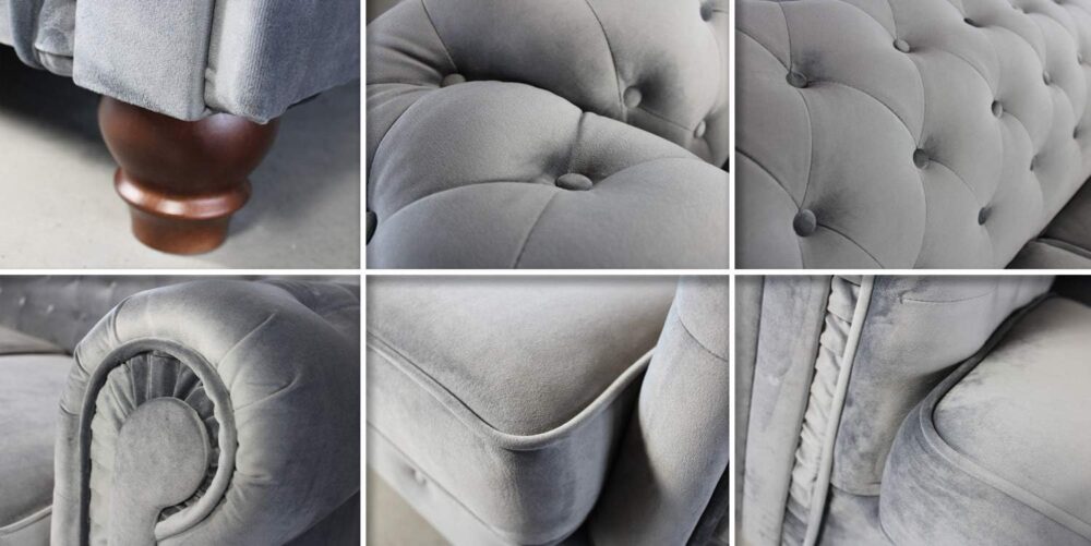 BEDS FOR SALE - Sessel Eleganter Loungesessel und Couchsessel im glamourösen Design, ideal als Ergänzung für eine Couchgarnitur oder als Einzelstück im Wohnzimmer. Mit edlen Holzfüßen für einen stilvollen Look. – Bild 4
