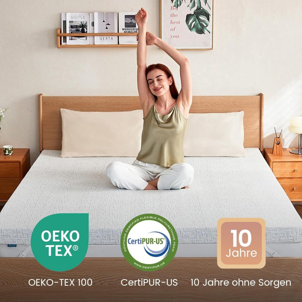 BEDS FOR SALE - 90x200 cm Kaltschaum-Topper H2, Gel-Schaum, 7 cm dick, für Boxspringbetten – Bild 6
