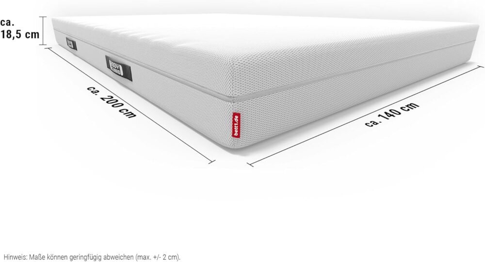 BEDS FOR SALE - Matratze 140x200 cm – 2-in-1 Liegehärten (Mittelfest & Fest), waschbarer Bezug, ergonomische Unterstützung, Oeko-TEX 100 zertifiziert – Bild 2