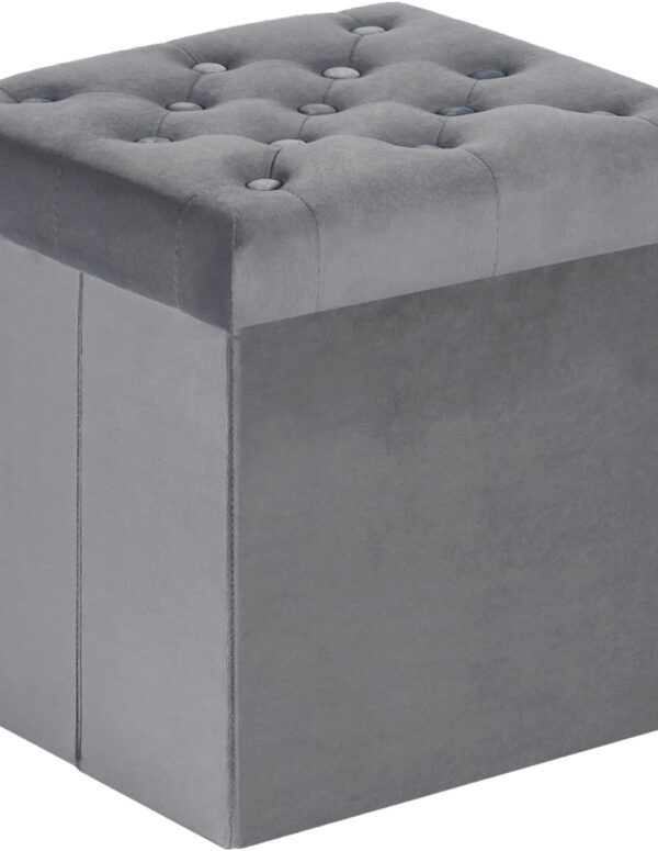 Faltbare Sitztruhe mit Stauraum, Samt Sitzwürfel 40x40x40