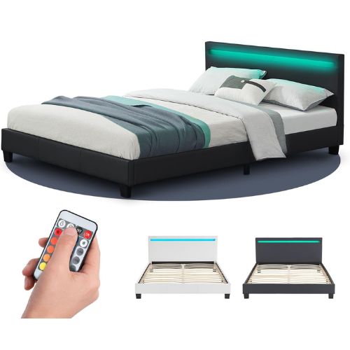 Polsterbett 140x200 cm mit LED-Beleuchtung