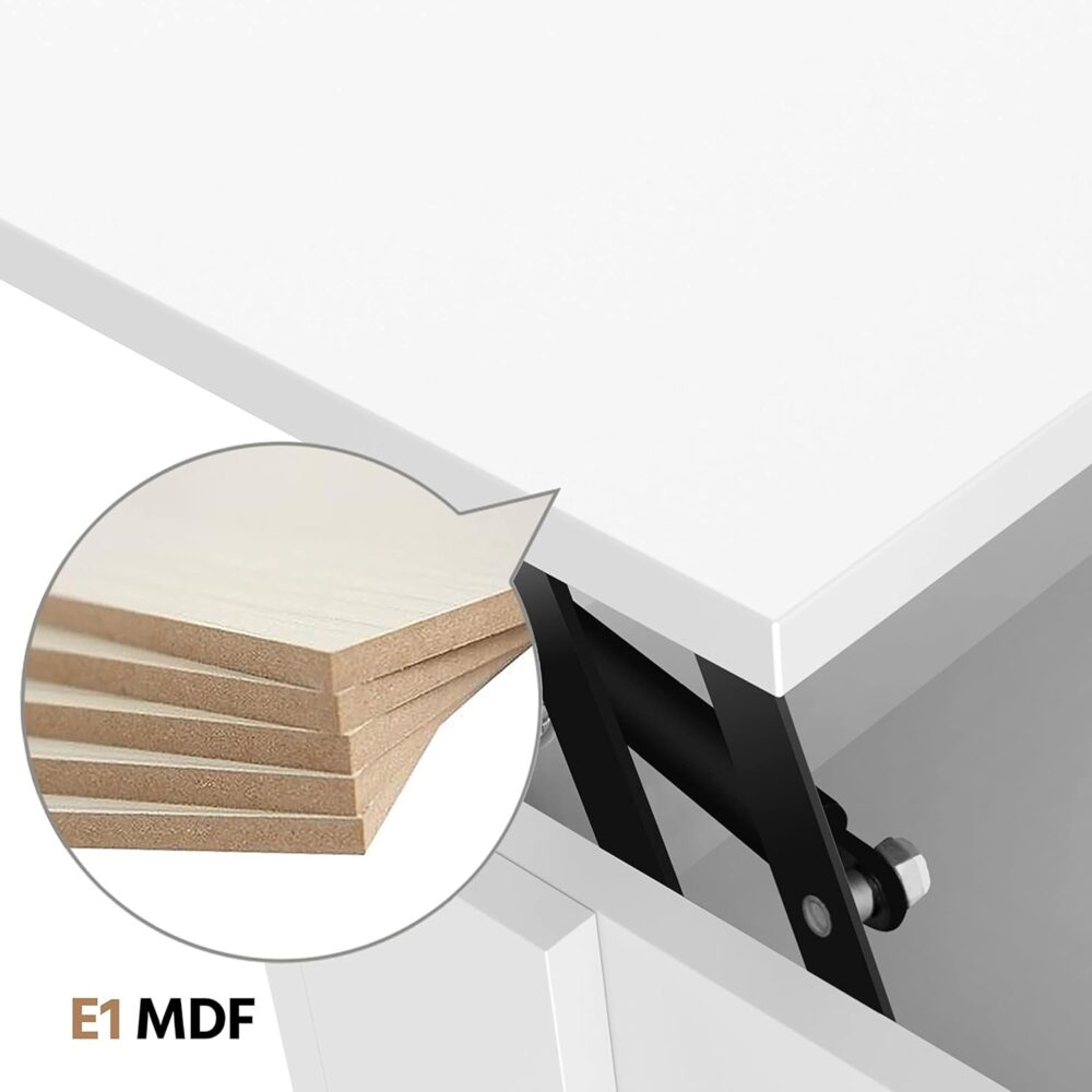 BEDS FOR SALE - Höhenverstellbarer Couchtisch – Funktionaler Wohnzimmertisch mit ausziehbarer Platte – Bild 8