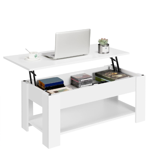 Höhenverstellbarer Couchtisch mit ausziehbarer Platte