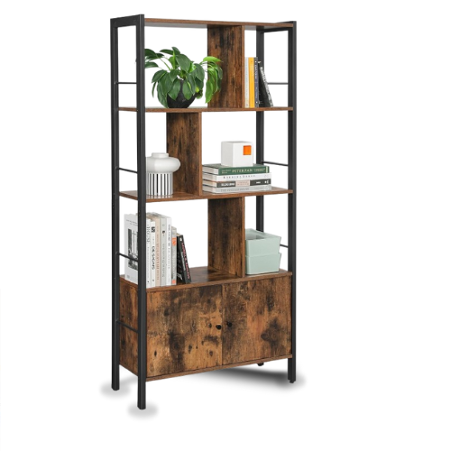 Bücherregal 4 Ebenen, Standregal im Industrie Design