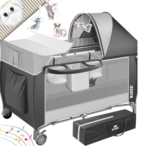 Babybett 3-in-1 Reisebett Faltbar mit Wickelauflage