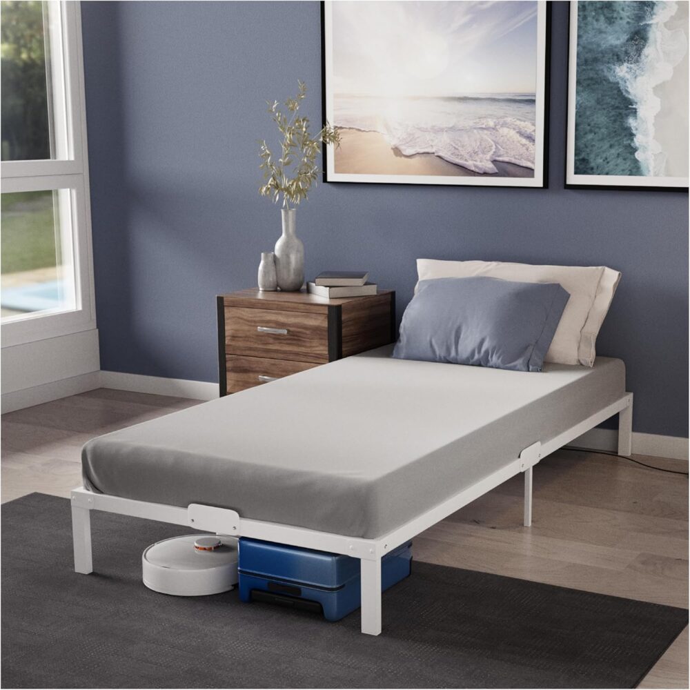 Metallbett 90x200 mit Lattenrost und Stauraum