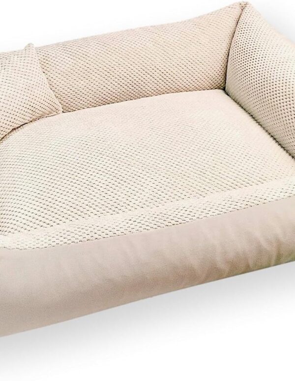 Flauschiges Hundebett 60x40 cm Mittelgroß Beige