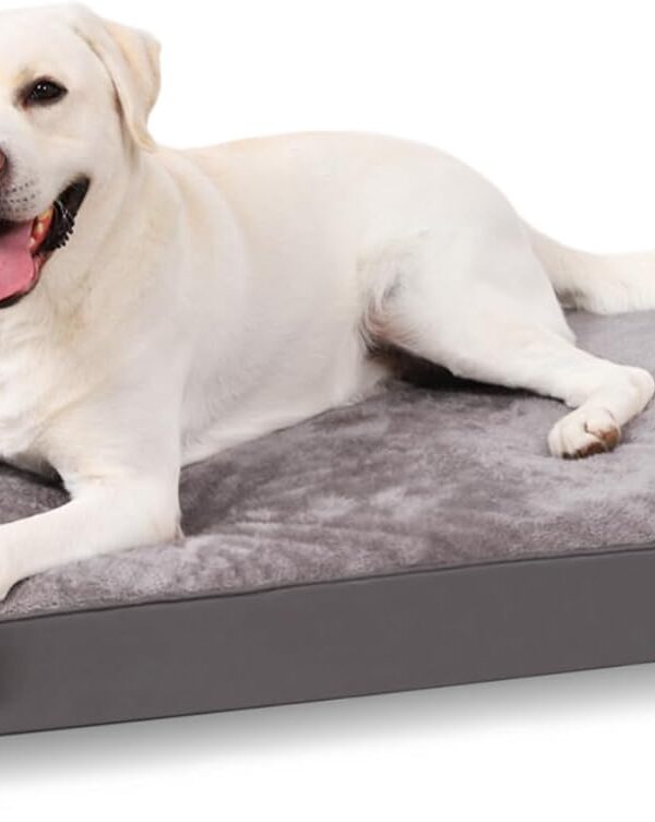 Orthopädisches Hundebett 105x70 cm dunkelgrau waschbar