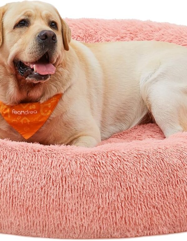 Flauschiges Hundebett/Donut Katzenbett 120 cm Rosa