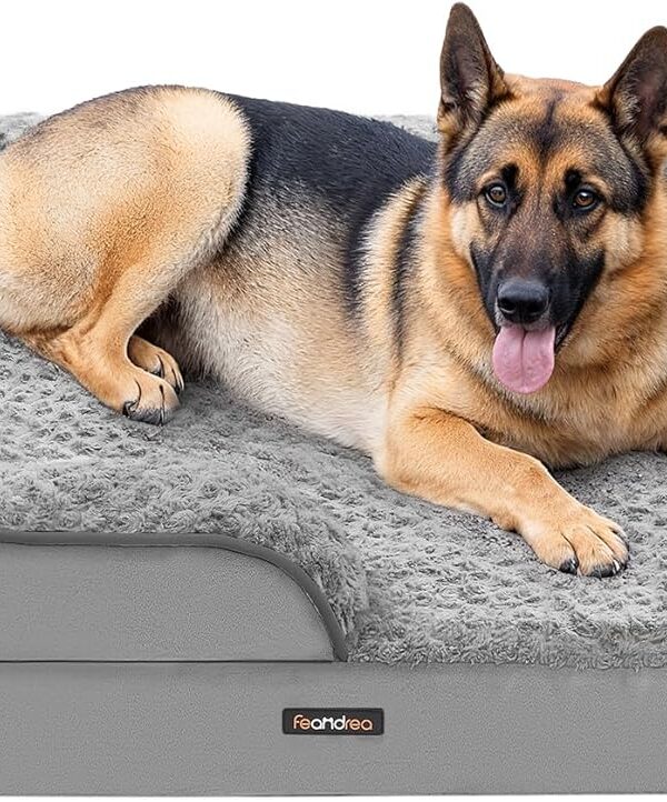 Orthopädisches Hundebett 122x89 cm wasserdicht grau