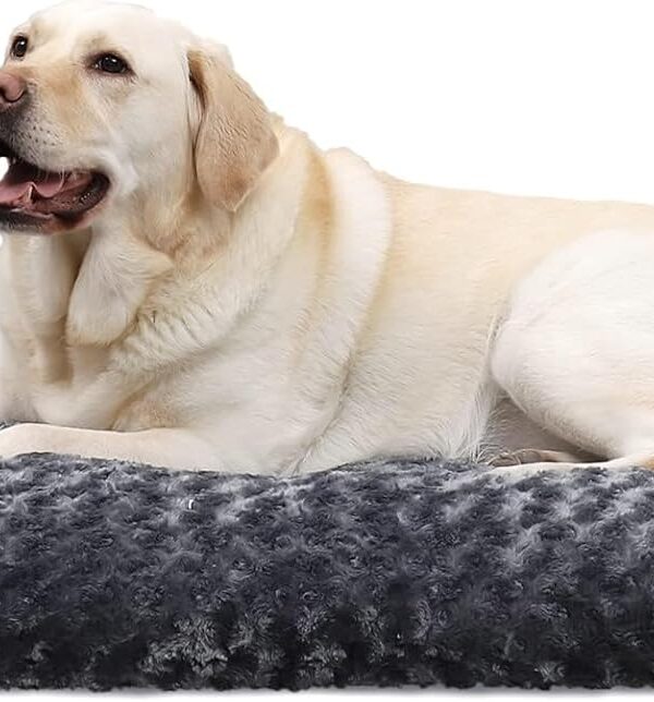 Hundebett 90x60 cm flauschig waschbar rutschfest Grau