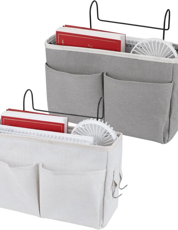 Wasserdichte Betttasche 2er Set Grau Weiß