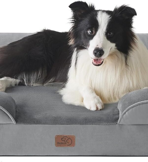 Orthopädisches Hundebett 89x63 cm Grau rutschfest