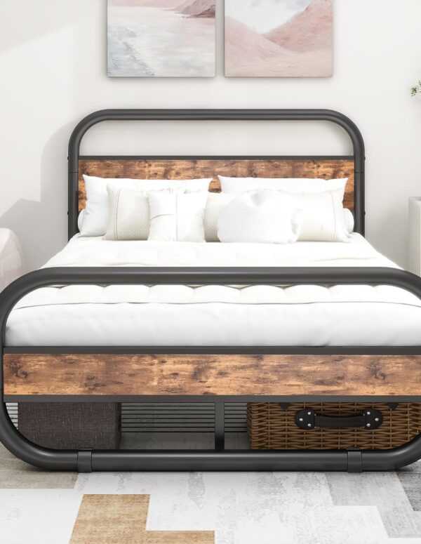 Metallbett 120x200 cm Braun mit Lattenrost