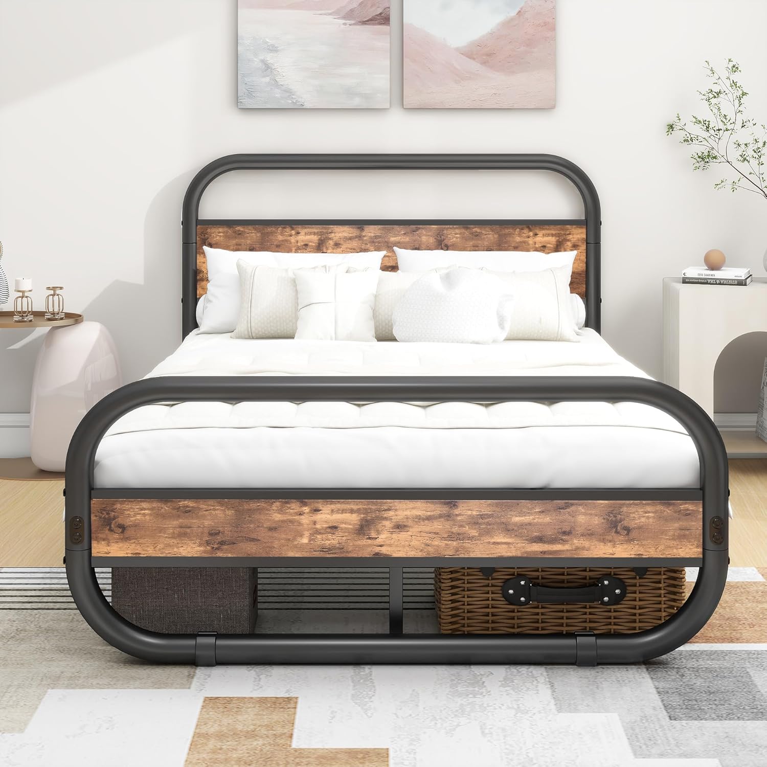 Metallbett 120x200 cm Braun mit Lattenrost