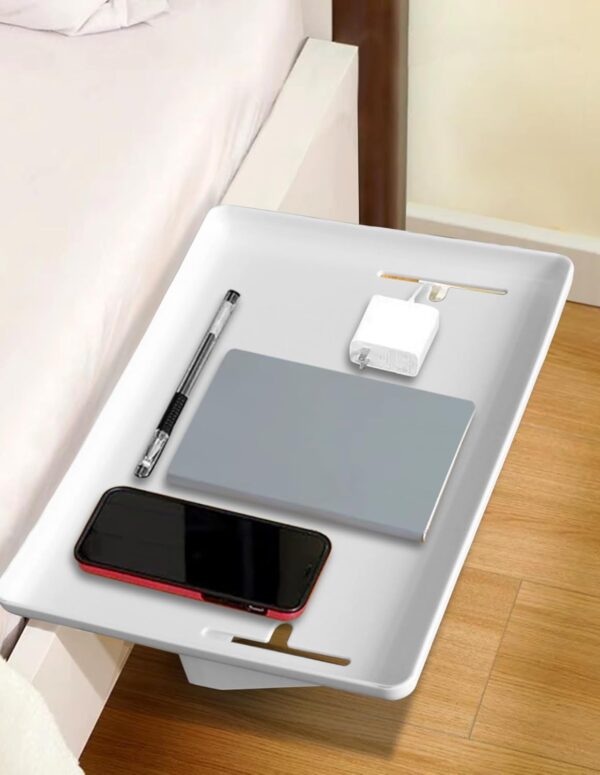 Nachttisch Regal Weiß Clip-On Tablett Organizer