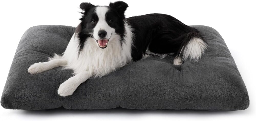 Waschbares XL Hundebett 104x69 cm grau rutschfest