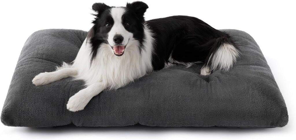 Waschbares XL Hundebett (104x69x8cm): Extra Großes Hundekissen, Beruhigende Hundematratze mit Rutschfestem Boden – Ideal für sehr große Haustiere, Grau.