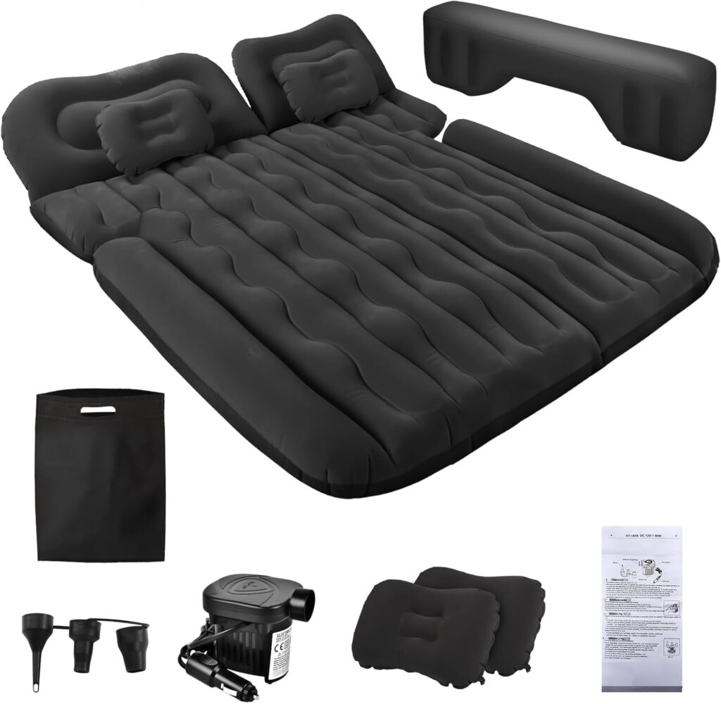 SUV Aufblasbare Matratze: 180x140cm Auto-Luftmatratze für Kofferraum – Inkl. Luftpumpe & 2 Kissen