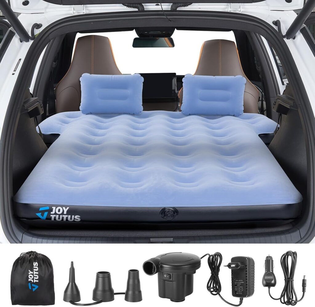 Auto-Matratze: Universelles SUV-Luftbett (Blau) mit Luftpumpe & 2 Kissen – Für Kofferraum, Reisen & Zuhause