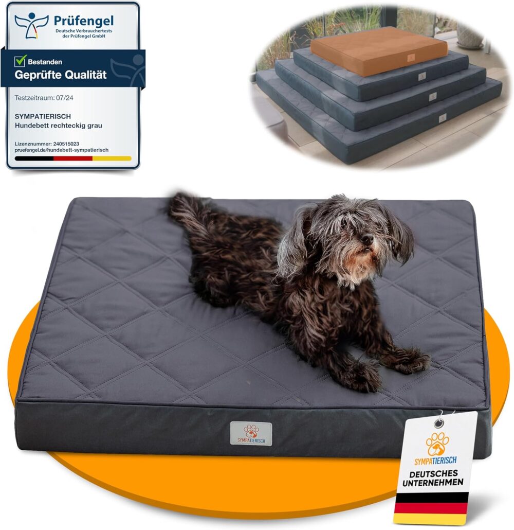 Orthopädisches Hundebett wasserdicht | Waschbares, rutschfestes Hundekissen 70x60x8 cm für kleine bis große Hunde, weiche Hundematte