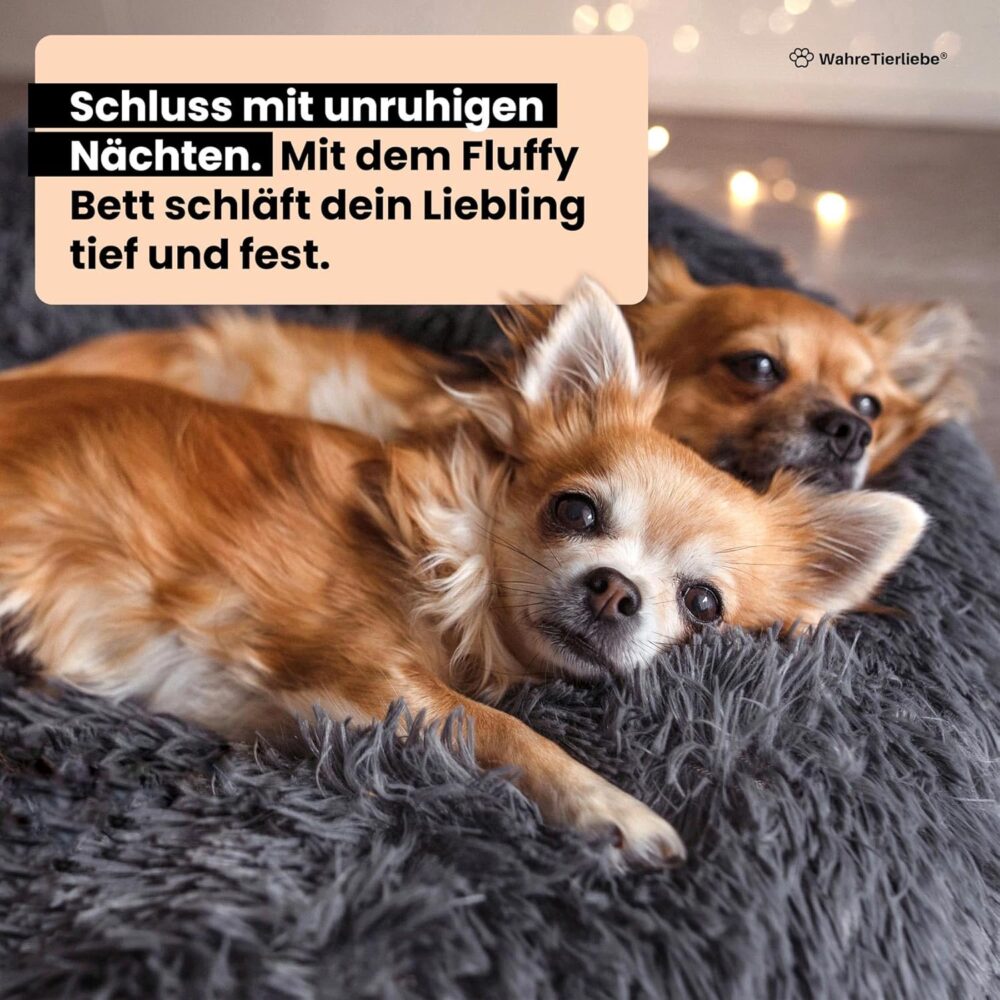 Hundebett Fluffy Wolke - Waschbarer Bezug, Flauschiges Hundekissen für Große, Mittelgroße & Kleine Hunde | Komfortabler Hundekorb – Bild 2