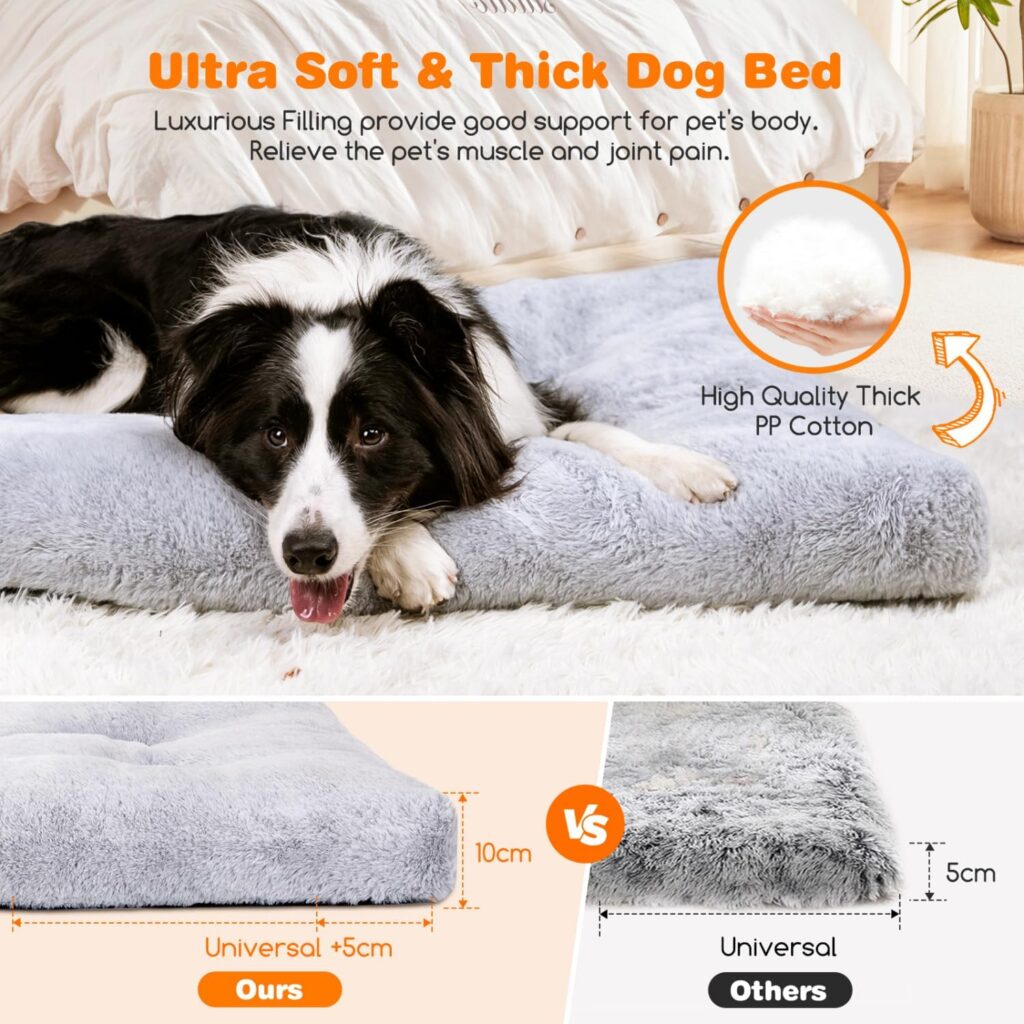 Hundebett: Waschbares XXL Hundebett (110x73x10 cm) für große Hunde – super weiches und flauschiges Anti-Angst Hundekissen mit rutschfestem Boden und Hundematte.
